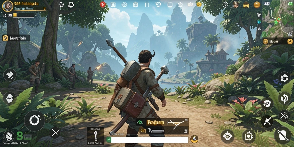 Screenshot gameplay menunjukkan petualangan seru dalam dunia terbuka.