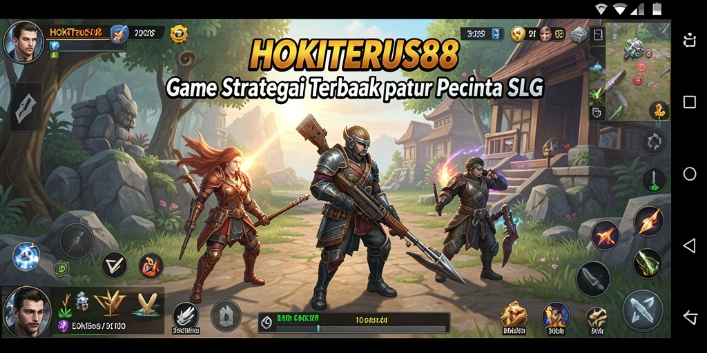 Tampilan gameplay menegangkan dari HOKITERUS88 dengan banyak unit bertempur.
