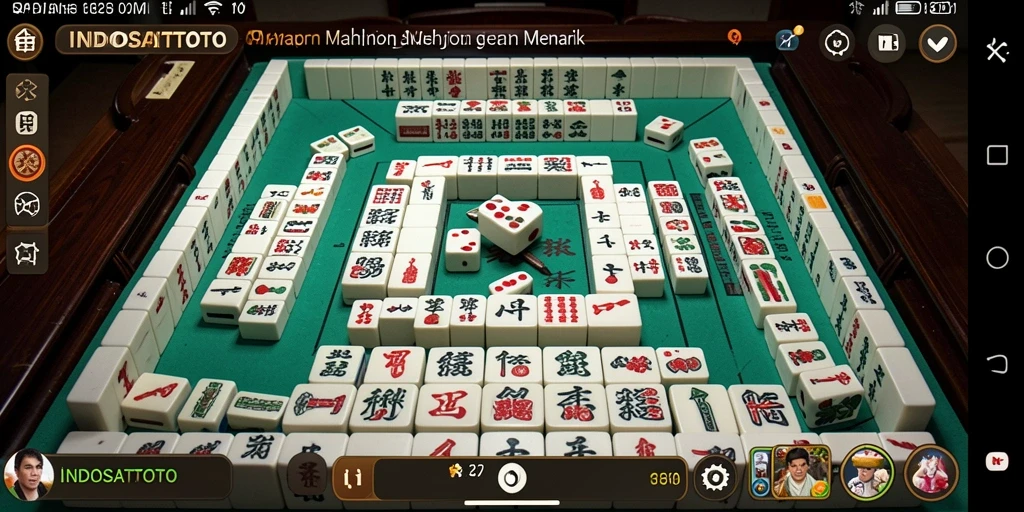 Tampilan gameplay menarik di INDOSATTOTO yang menunjukkan keseruan Mahjong.