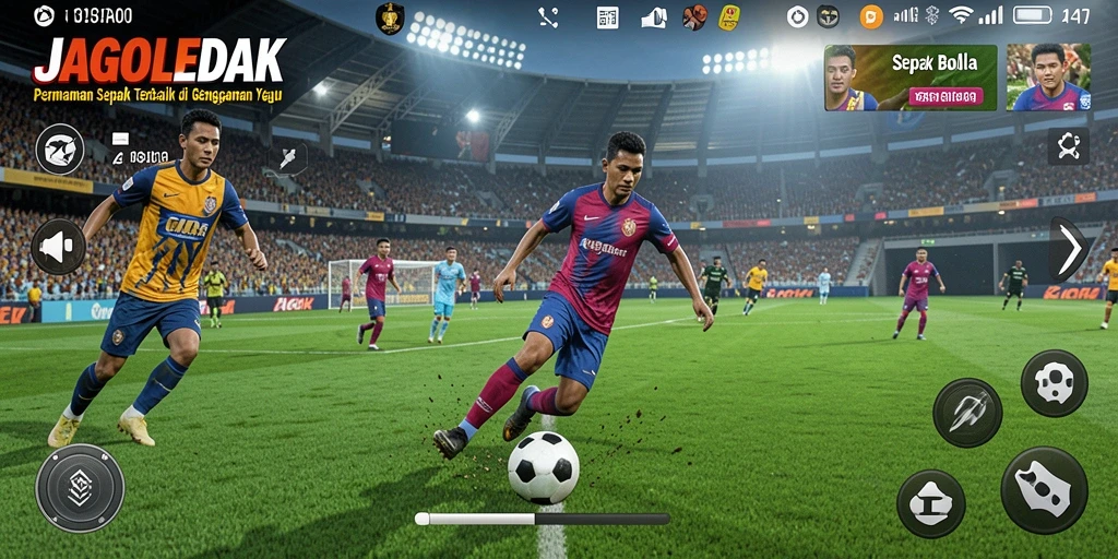Tampilan menarik dari gameplay sepak bola JAGOLEDAK.