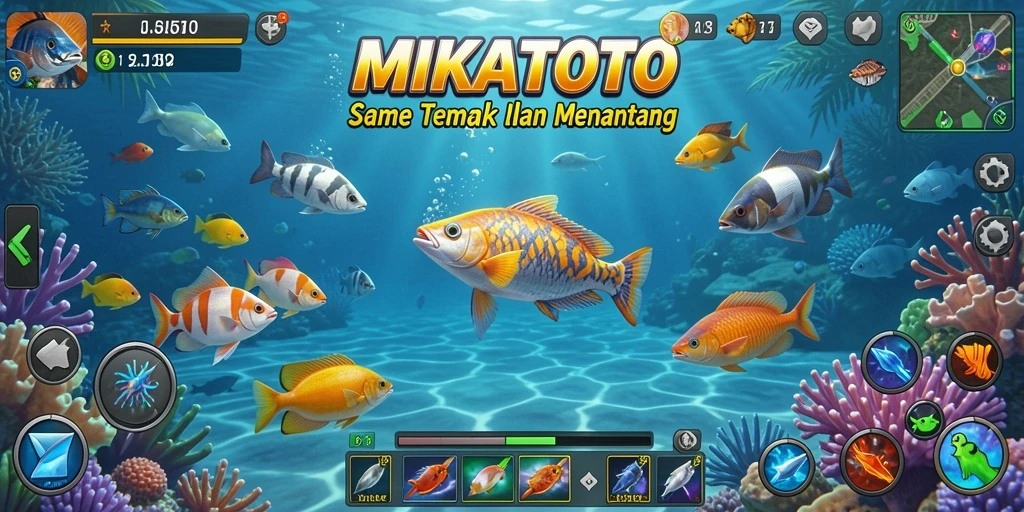 Screenshot gameplay MIKATOTO dengan aksi menembak ikan yang seru.