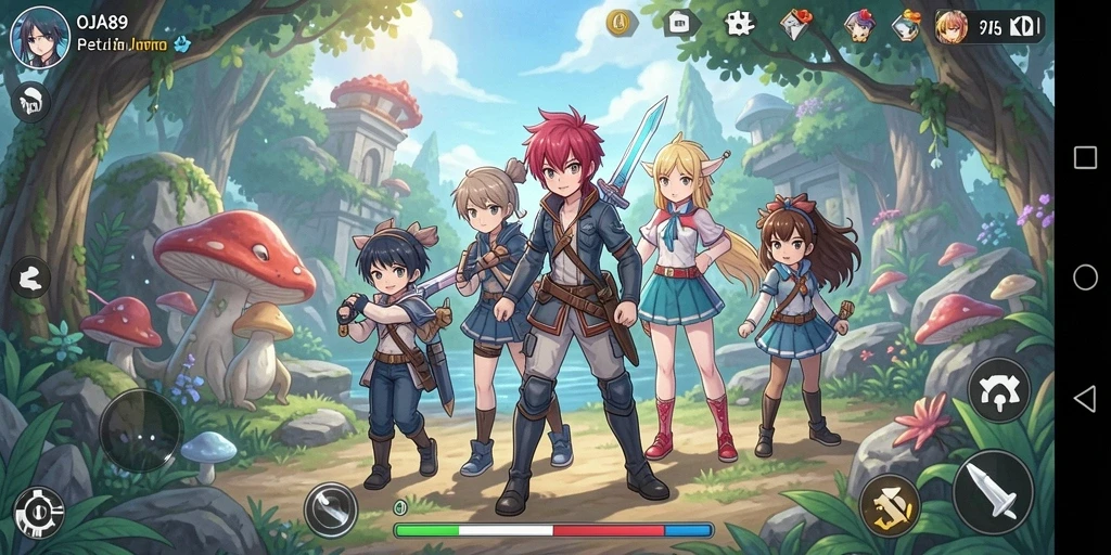 Tampilan gameplay seru OJA89 dengan karakter Anime yang menarik dan aksi dinamis.
