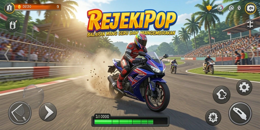 Screenshot gameplay menampilkan serunya balapan motor yang cepat.