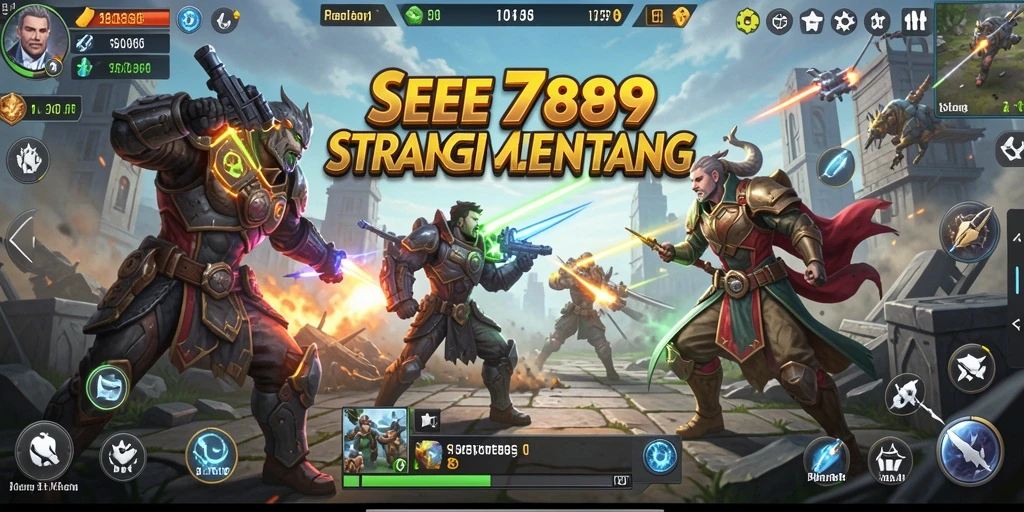 Screenshot dari SEE789 menampilkan aksi strategi intens.