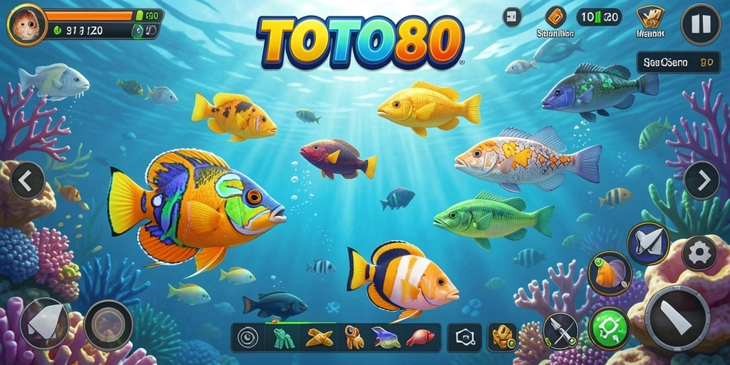Screenshot TOTO80 menampilkan aksi menembak ikan yang seru.