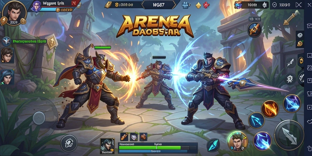 Tampilan pertarungan epik di arena pertempuran WG87.