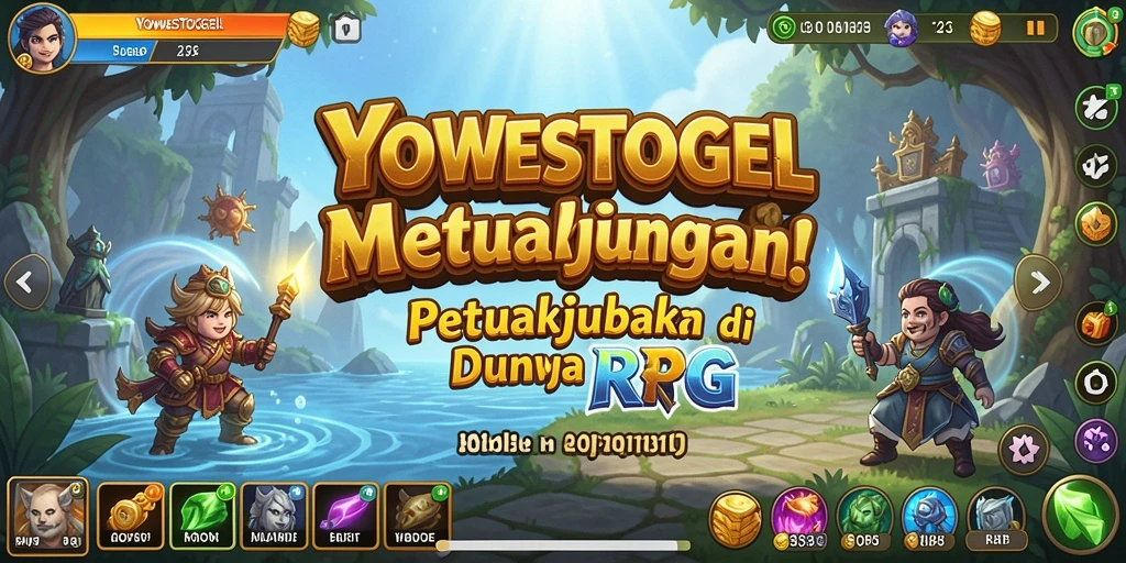 Screenshot gameplay YOWESTOGEL yang menampilkan pertarungan epik di dunia RPG.